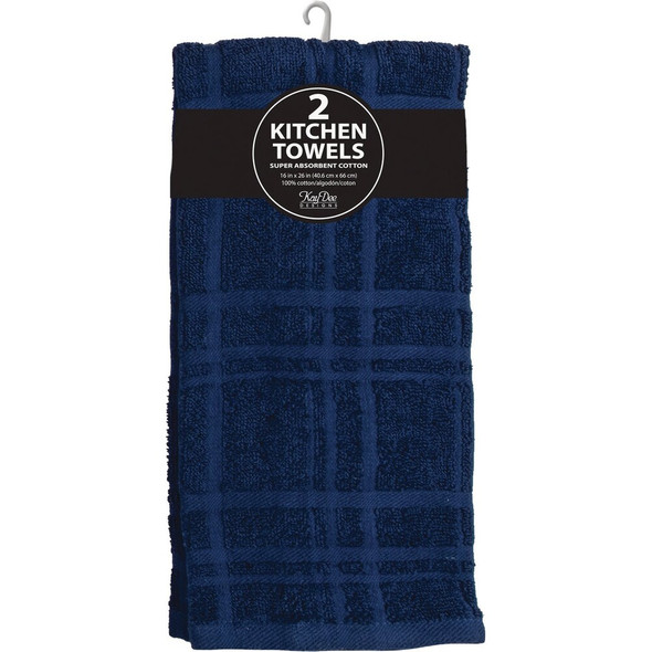 Kay Dee Designs Indigo Solid Terry Kitchen Towel (2-Pack) R6570 Pack of 3 609192