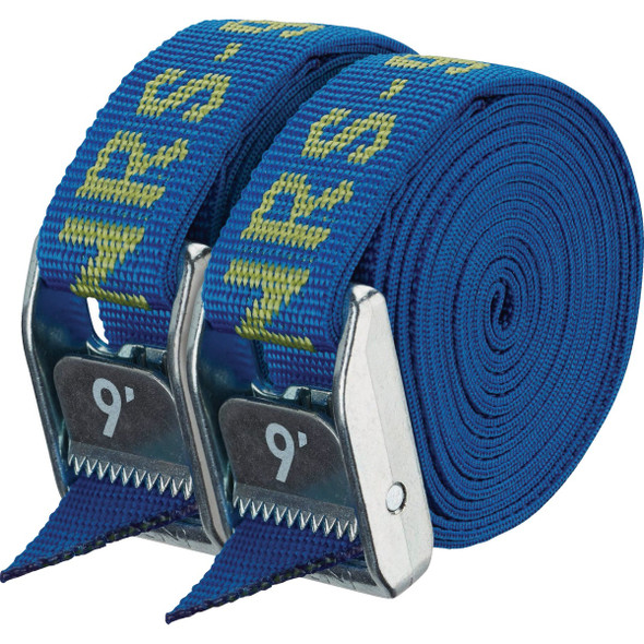 NRS 1 In. x 9 Ft. Iconic Blue Heavy Duty Tie-Down Strap (2-Pack) 60027.01.105