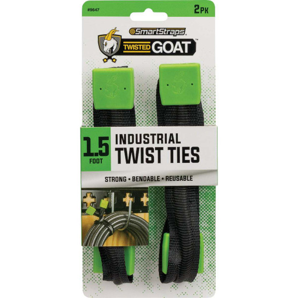 Twisted GOAT 1.5 Ft. Green Industrial Ties (2-Pack) 9647
