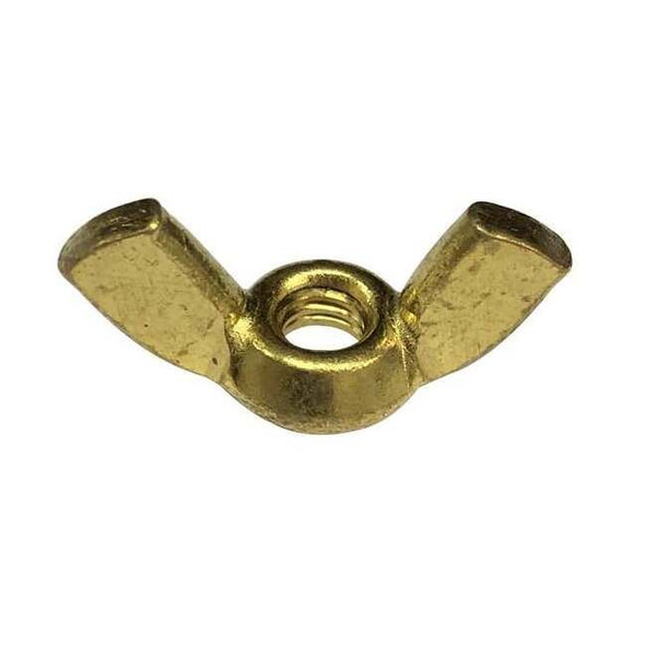 Wing Nut, 1/2"-13, Brass, Plain, 1 in Ht, 1-15/16 in Max Wing Span, 5 PK
