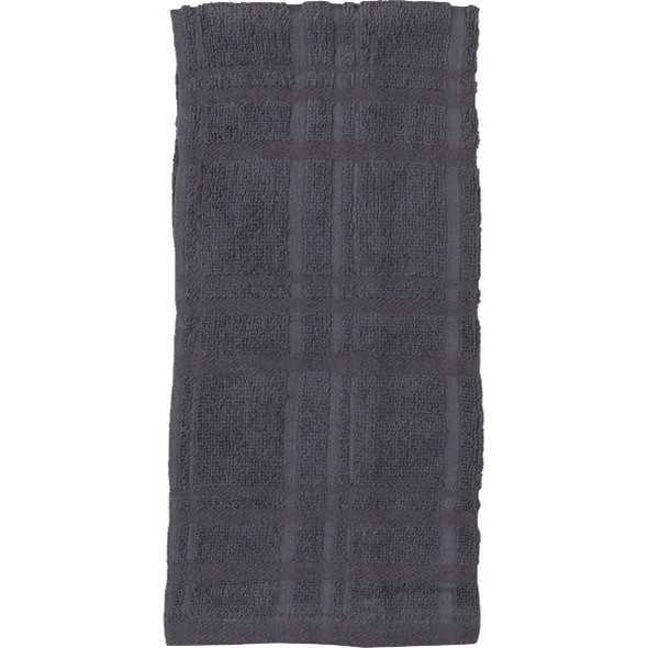 Kay Dee Designs Charcoal Solid Terry Kitchen Towel (2-Pack) R6440 Pack of 3