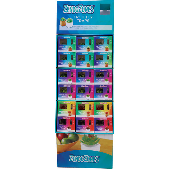 JT Eaton Zendozones Fruit Fly Trap Floor Display FMZZFFLUV