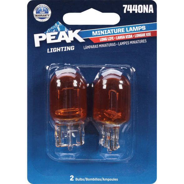 PEAK Long Life 7440A Natural Amber Automotive Bulb (2-Pack)