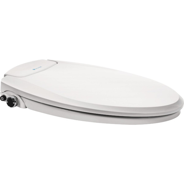 Brondell EcoSeat Round White Non-Electric Bidet Seat with Adjustable Pressure