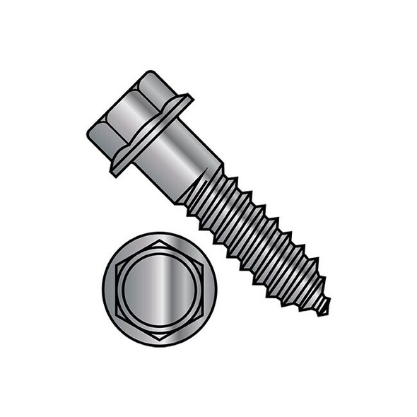 Lag Screw, 5/16 in, 2 in, Steel, Galvanized Hex Hex Drive, 500 PK