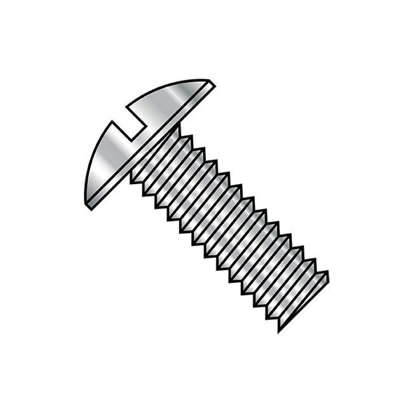 1/4"-20 x 3 in Slotted Truss Machine Screw, Plain Steel, 500 PK