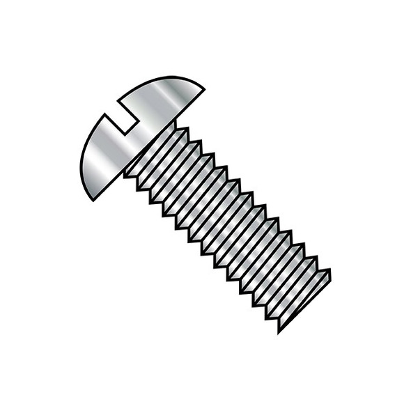 1/4"-20 x 3-1/2 in Slotted Round Machine Screw, Plain Steel, 500 PK