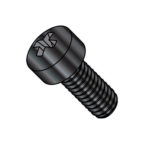 #6-32 x 3/8 in Phillips Fillister Machine Screw, Black Oxide Steel, 10000 PK