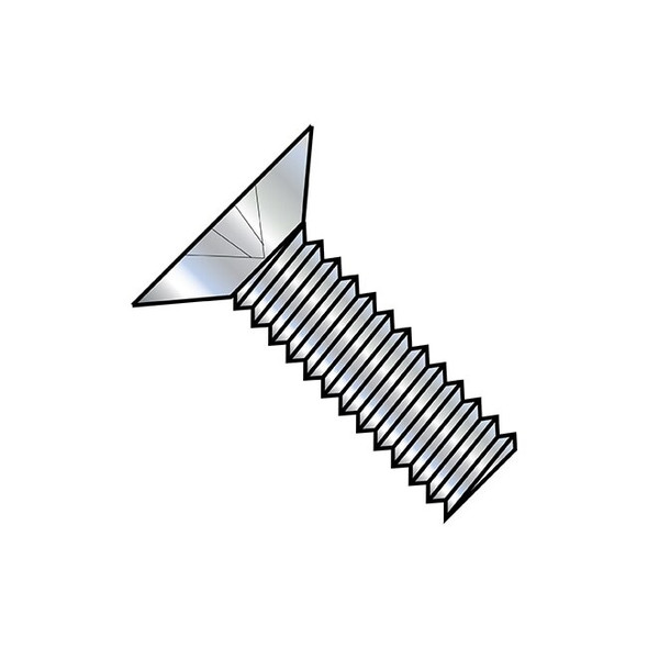 #10-24 x 3/4 in Phillips Flat Machine Screw, Zinc Plated Steel, 7000 PK