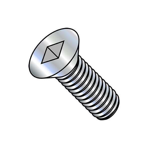 #10-24 x 2 in Square Flat Machine Screw, Zinc Plated Steel, 2000 PK