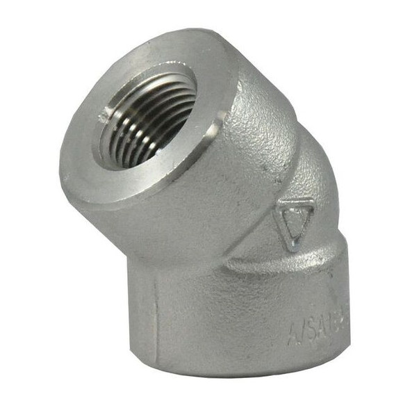 Manufacturer Varies 1 in FNPT 304 Stainless Steel 45Â° Elbow, Class 3000  2UA65