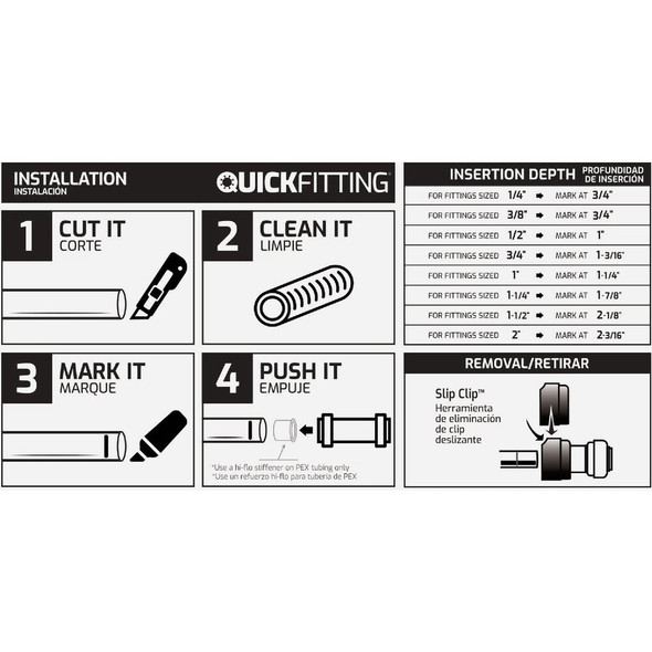 QuickFitting 1 In. Push-to-Connect Stainless Steel Full Port Ball Valve SS932R 485738