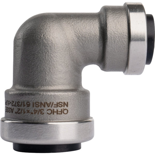 QuickFitting 3/4" Pf X 1/2" Pf Elbow SS843R
