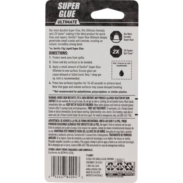Gorilla 15g Ultimate Liquid Super Glue 115803 396765