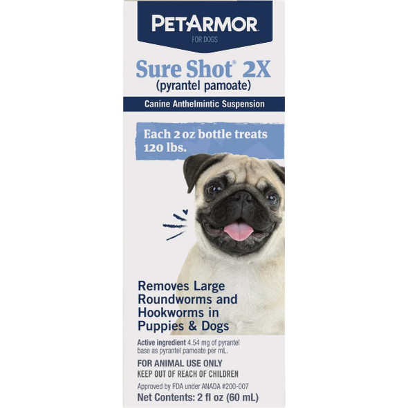 PetArmor Sure Shot 2X 2 Oz. Liquid Dog Dewormer 183109