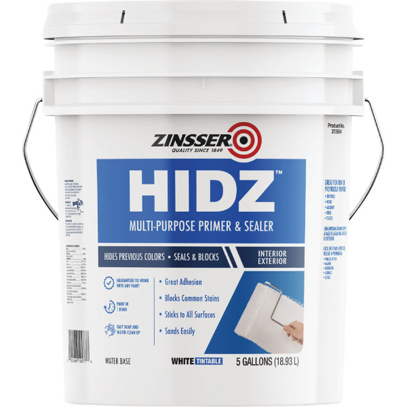 Zinsser HIDZ Multi-Purpose Primer and Sealer, White, 5 Gal. 373694