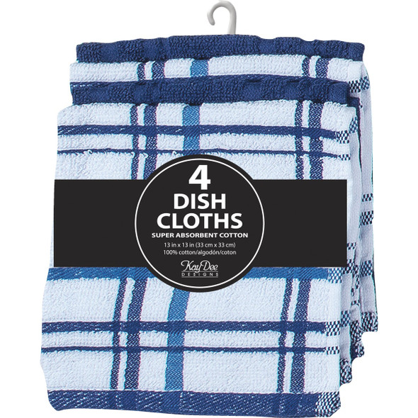 Kay Dee Designs Indigo Dish Cloth Set (4-Piece) R6579 Pack of 3 626661