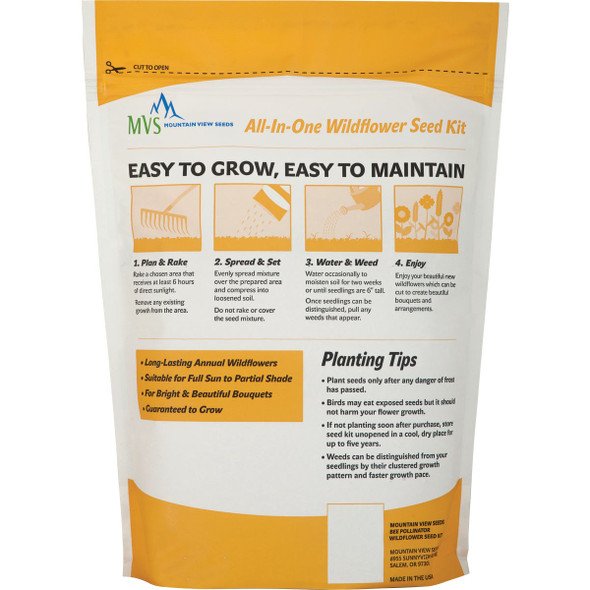 Mountain View Seeds 2 Lb. 700 Sq. Ft. Coverage Bee Pollinator Wildflower Seed Mix