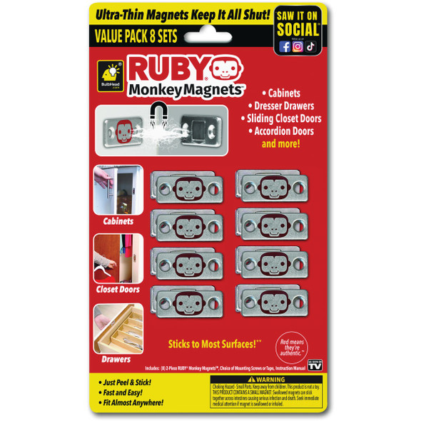 Ruby Monkey Magnets Drawer & Cabinet Closures 16562-8