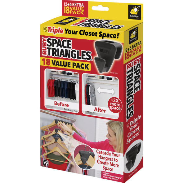 Ruby Space Triangles Closet Storage Hanger Holder (18-Count) 16252-8