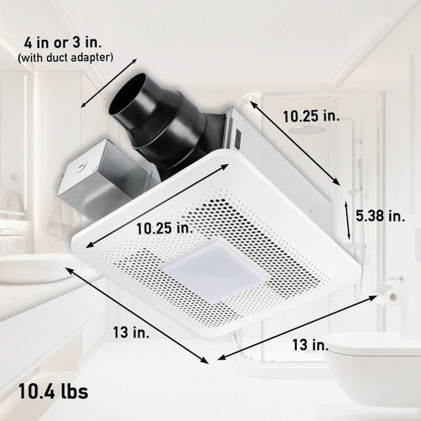 Whisper Remodel 80-110 Cfm Led Bath Fan RG-R811LHA 536164