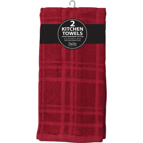 Kay Dee Designs Cinnabar Solid Terry Kitchen Towel (2-Pack) R6450 Pack of 3 633919