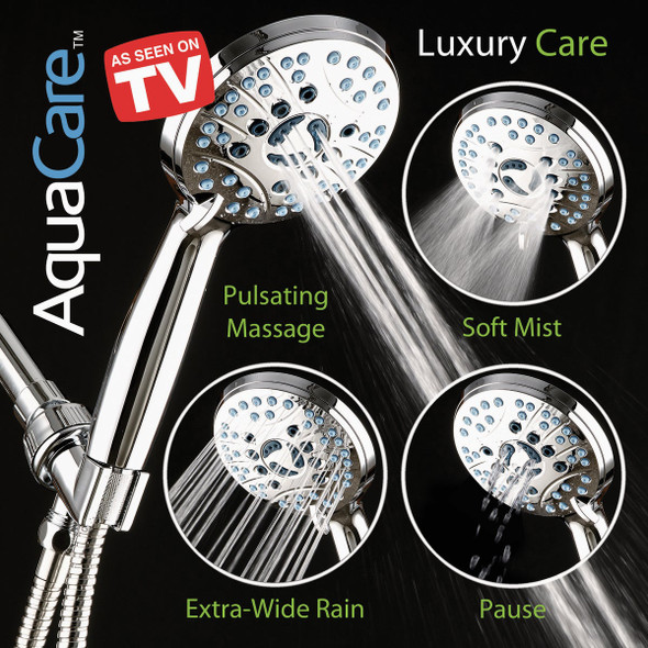 AquaCare Chrome 8-Setting Handheld Shower Head