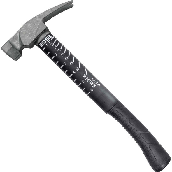 BOSS Hammer 16 Oz. Milled-Face Framing Hammer with Fiberglass Handle BH16TIPFM
