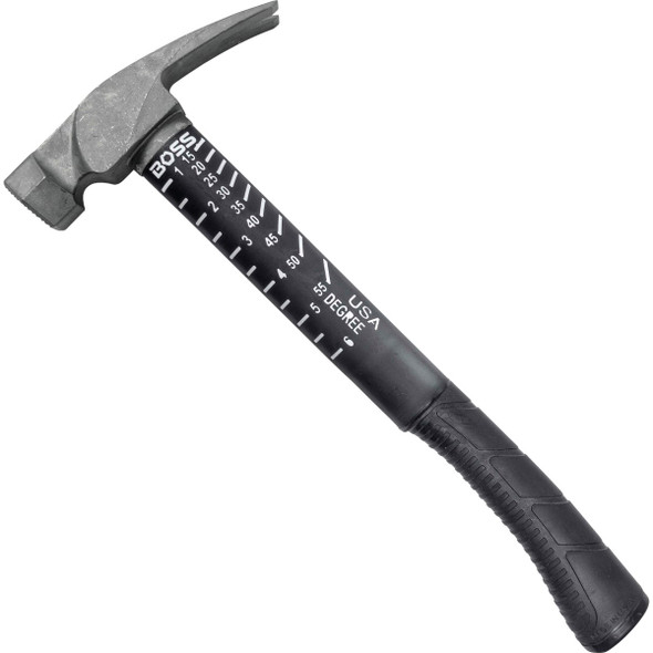 BOSS Hammer 16 Oz. Milled-Face Framing Hammer with Fiberglass Handle BH16TIPFM