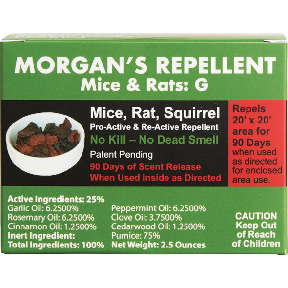 Morgan's Strong Garlic 2.5 Oz. Pumice Stone Mouse & Rat Repellent Morgan's Strong Garlic 2.5 Oz. Pumice Stone Mouse & Rat Repellent