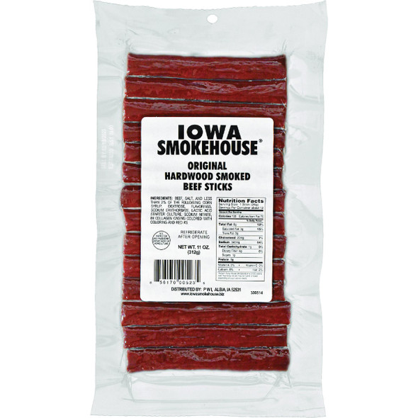 Iowa Smokehouse 11 Oz. Original Smoked Meat Sticks Jerky is-mb11 Pack of 12