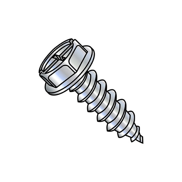 Sheet Metal Screw, #8-18 x 3/4 in, Zinc Plated Steel Flange Hex Head 8000 PK