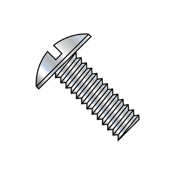 #10-24 x 1-1/4 in Slotted Truss Machine Screw, Zinc Plated Steel, 3000 PK