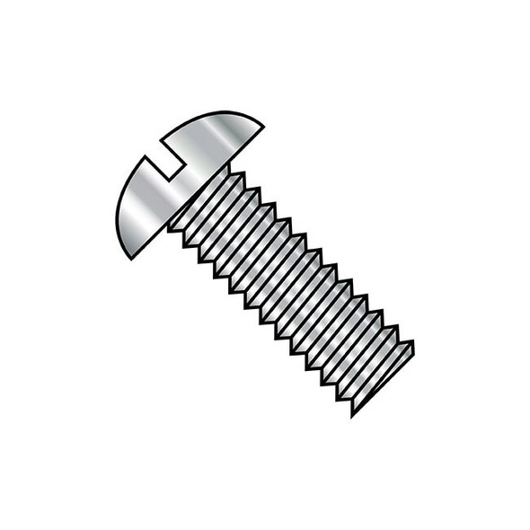 #8-32 x 1-1/4 in Slotted Round Machine Screw, Plain Steel, 2000 PK