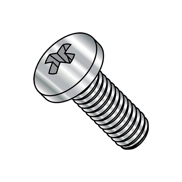 #10-24 x 1/2 in Phillips Pan Machine Screw, Plain 410 Stainless Steel, 3000 PK