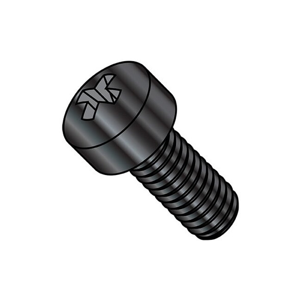 #10-24 x 1 in Phillips Fillister Machine Screw, Black Oxide Steel, 4000 PK