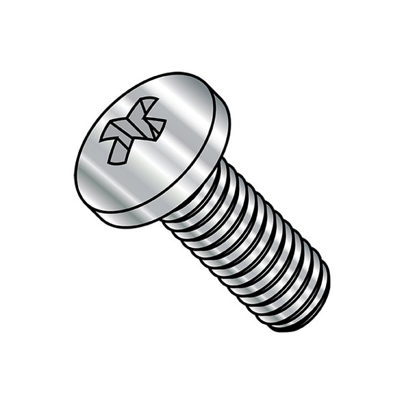 M1.6-0.35 x 5 mm Phillips Pan Machine Screw, Plain A2 Stainless Steel, 7500 PK