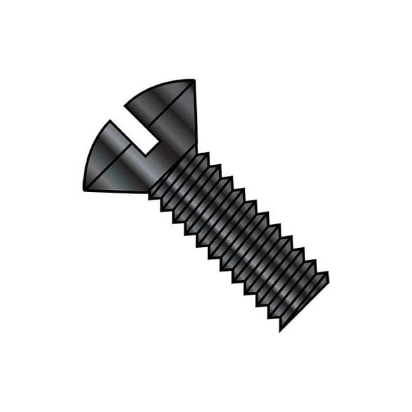 #8-32 x 3/4 in Slotted Oval Machine Screw, Black Oxide Steel, 9000 PK