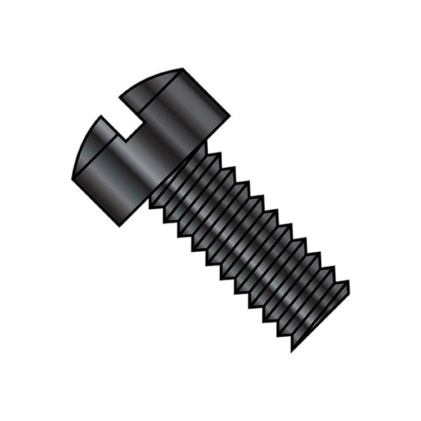 #10-32 x 1/2 in Slotted Fillister Machine Screw, Black Oxide Steel, 7000 PK