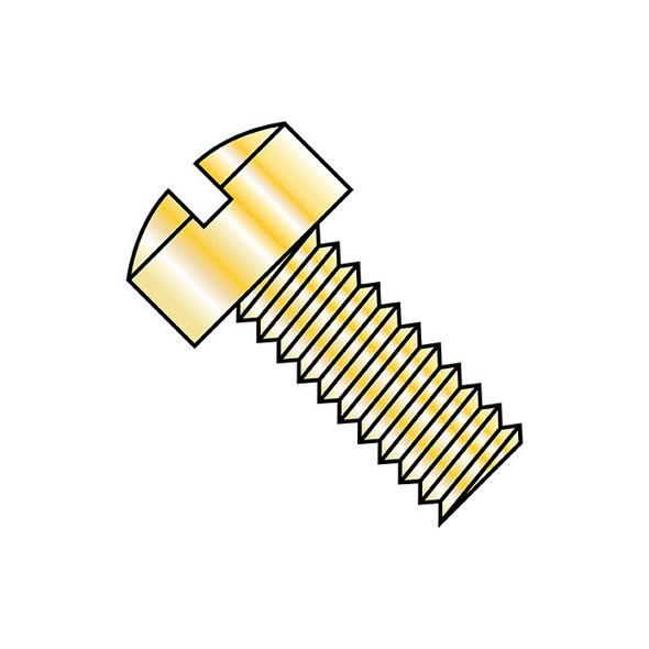 #6-32 x 1-1/4 in Slotted Fillister Machine Screw, Zinc Yellow Steel, 7000 PK