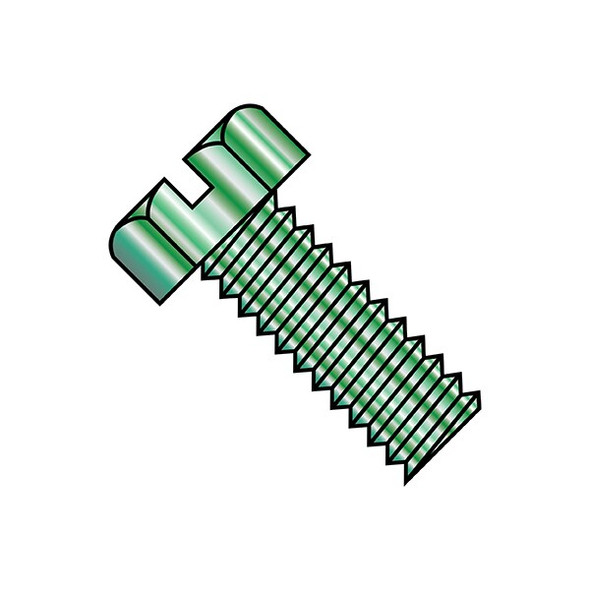 #10-32 x 3/8 in Slotted Hex Machine Screw, Zinc Plated Steel, 9000 PK