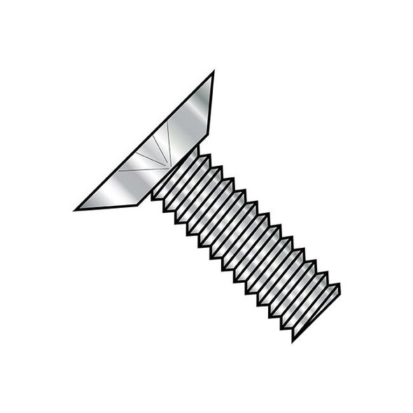 #10-24 x 5/8 in Phillips Flat Machine Screw, Plain Steel, 3000 PK