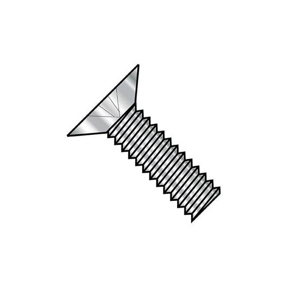 #10-24 x 3/8 in Phillips Flat Machine Screw, Plain Stainless Steel, 2000 PK