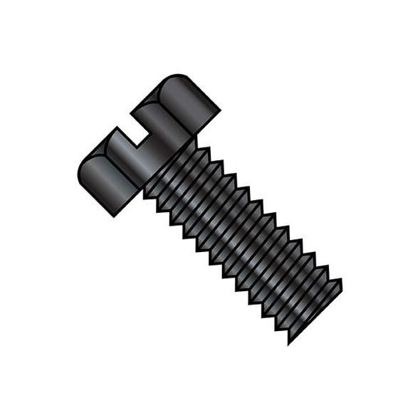 #10-24 x 3/8 in Slotted Hex Machine Screw, Black Oxide Steel, 8000 PK