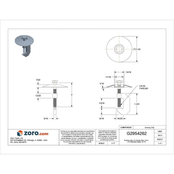 Manufacturer Varies Grating Clip, For Screw Size 1/4 in, 316 Stainless Steel, 50 PK RSSGC-1E