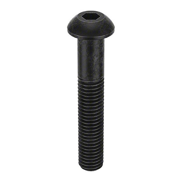 M10-1.50 Socket Head Cap Screw, Button, Black Oxide Steel, 45 mm Length, 50 PK