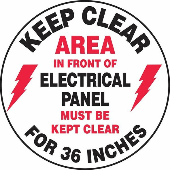 Accuform Floor Sign,Keep Clear,17 In. Dia. MFS729 Accuform Floor Sign,Keep Clear,17 In. Dia. MFS729