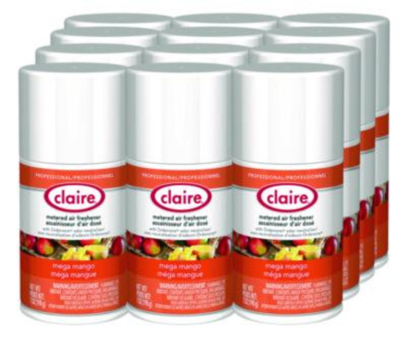 Claire® Metered Air Freshener, Mango, 7 oz Aerosol Spray, 12/Carton 1000004796