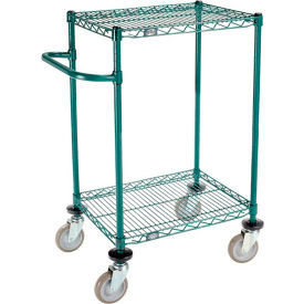 Nexel 2 Shelf Push Cart Poly-Green24""W x 18""D x 40""H Poly Casters4 Swivel