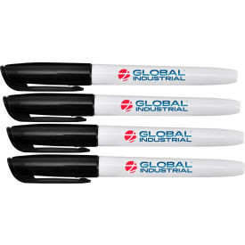 Global Industrial Dry Erase Markers Fine Tip Black 12 Pack